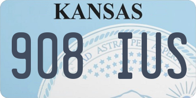 KS license plate 908IUS