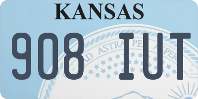 KS license plate 908IUT