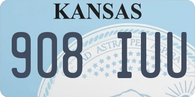 KS license plate 908IUU