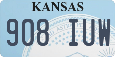 KS license plate 908IUW