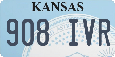 KS license plate 908IVR
