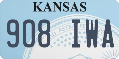 KS license plate 908IWA