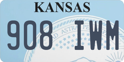 KS license plate 908IWM