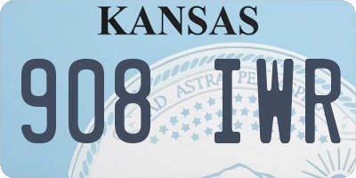 KS license plate 908IWR