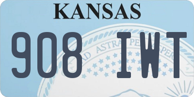 KS license plate 908IWT