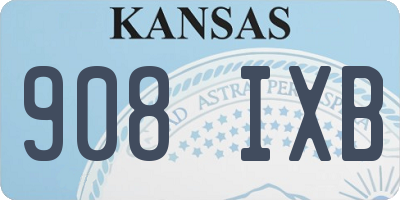 KS license plate 908IXB