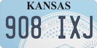 KS license plate 908IXJ