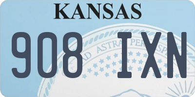 KS license plate 908IXN