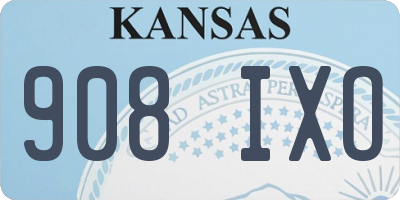 KS license plate 908IXO