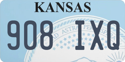 KS license plate 908IXQ