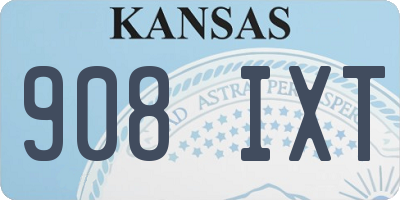 KS license plate 908IXT
