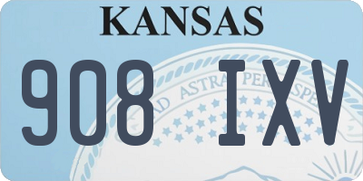 KS license plate 908IXV