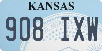 KS license plate 908IXW