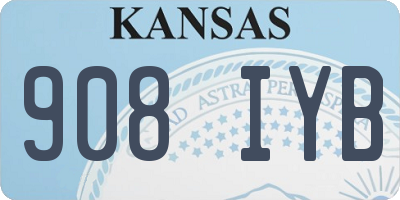 KS license plate 908IYB