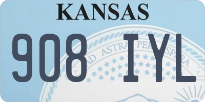 KS license plate 908IYL
