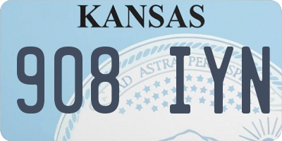 KS license plate 908IYN