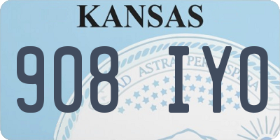 KS license plate 908IYO
