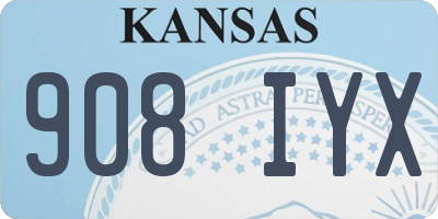 KS license plate 908IYX