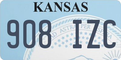 KS license plate 908IZC