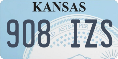 KS license plate 908IZS