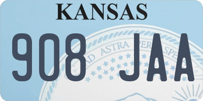 KS license plate 908JAA