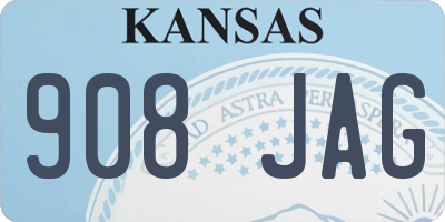 KS license plate 908JAG