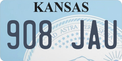 KS license plate 908JAU
