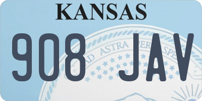 KS license plate 908JAV