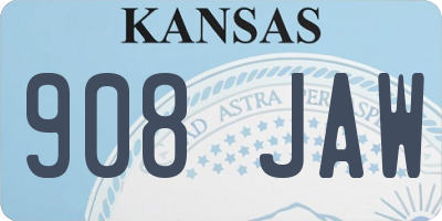 KS license plate 908JAW