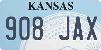 KS license plate 908JAX
