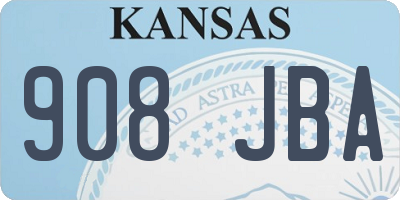KS license plate 908JBA