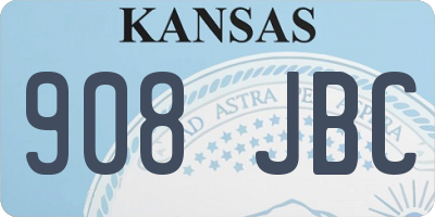 KS license plate 908JBC