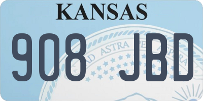 KS license plate 908JBD