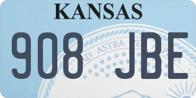 KS license plate 908JBE