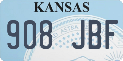 KS license plate 908JBF