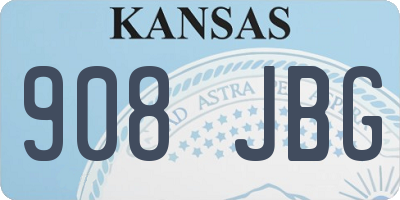 KS license plate 908JBG