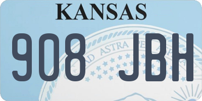KS license plate 908JBH