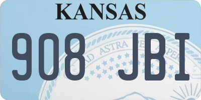 KS license plate 908JBI