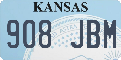 KS license plate 908JBM