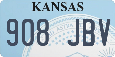 KS license plate 908JBV