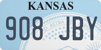 KS license plate 908JBY