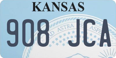 KS license plate 908JCA