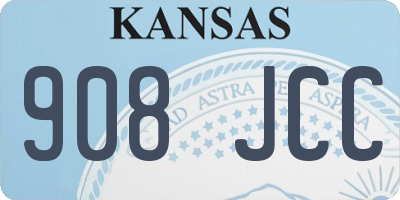 KS license plate 908JCC