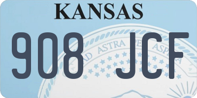 KS license plate 908JCF