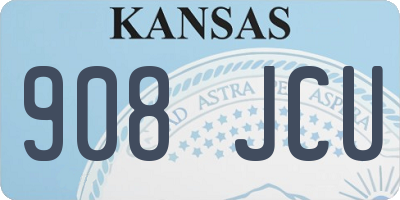 KS license plate 908JCU