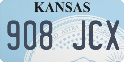 KS license plate 908JCX