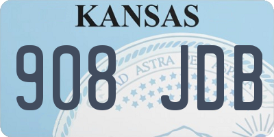 KS license plate 908JDB