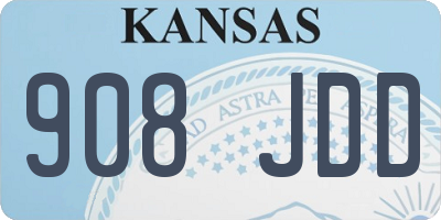 KS license plate 908JDD