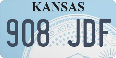 KS license plate 908JDF