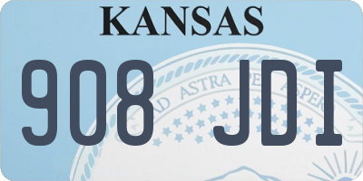 KS license plate 908JDI